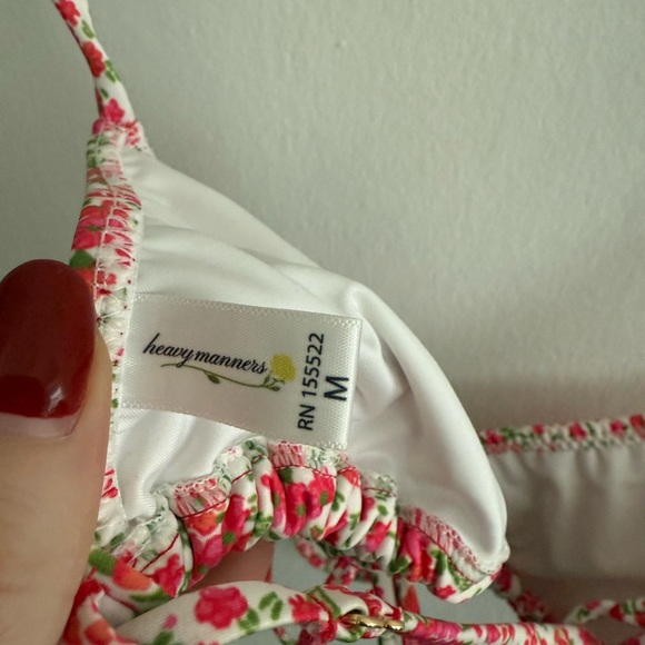 Heavy Manners White with Pink Floral Bikini Top - Picture 3 of 3